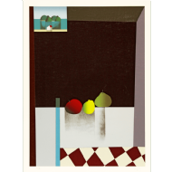 Inos Corradin - Natureza morta e marinha P.A. Serigrafia, 76x56 cm