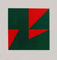 Alfredo Volpi - Geométrico 155/200. Serigrafia, 73x70 cm