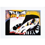 Aldemir Martins - Gato rajado 91/120. Serigrafia, 35x50 cm