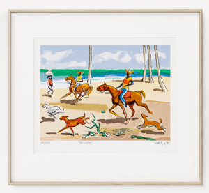 Carybé - Na praia x/200. Serigrafia, 36x50 cm