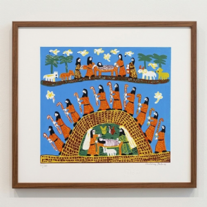 Antonio Poteiro - Presépio 62/100. Serigrafia, 36x48 cm.