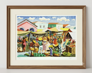 Carybé - Feira x/200. Serigrafia, 50x70 cm