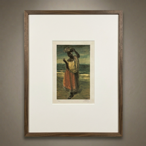 Alfredo Volpi - Vendedora de frutas 49/200. Offset, 70x48 cm