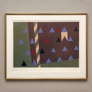 Alfredo Volpi - Mastro e bandeirinhas P.A. 24/27. Serigrafia, 66x96 cm