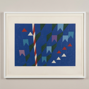 Alfredo Volpi - Mastro com bandeirinhas 85/200. Serigrafia, 70x100 cm