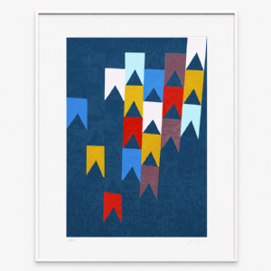Alfredo Volpi - Bandeirinhas x/200. Serigrafia, 100x70 cm