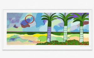 Aldemir Martins - Marinha com coqueiros x/200. Serigrafia, 33x72 cm
