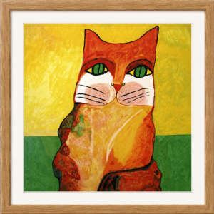 Aldemir Martins - Gato laranja. Serigrafia, 70x70 cm.