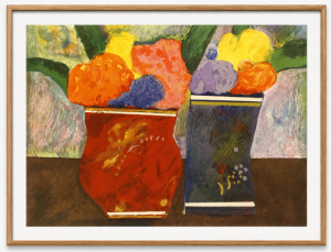 Aldemir Martins Vasos azul e vermelho com flores x/150. Serigrafia, 38x55 cm.