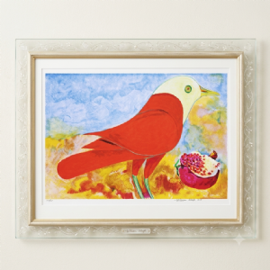 Aldemir Martins - Tiê vermelho e romã x/150. Serigrafia, 50x70 cm, 2003