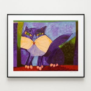 Aldemir Martins - Gato roxo x/150. Serigrafia, 72x101 cm