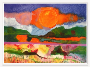 Aldemir Martins - Paisagem. Serigrafia, 70x100 cm, 2004