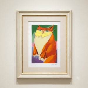 Aldemir Martins - Gato laranja x/120. Serigrafia, 50x35 cm.