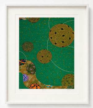 Kazuo Wakabayashi - Temari verde P.A. Serigrafia, 80x60 cm, 2016