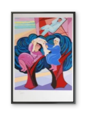 Cícero Dias - Sem título 191/200. Serigrafia, 110x75 cm