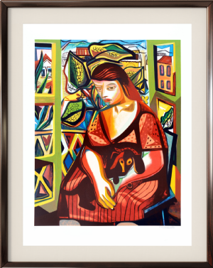 Di Cavalcanti Menina com cachorro x/120. Serigrafia, 92x70 cm, 1954-2025.