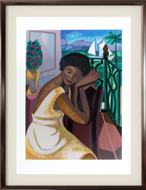 Di Cavalcanti - Mulher na varanda x/120. Serigrafia, 93x70 cm.