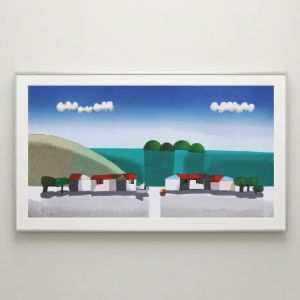 Inos Corradin - Praia com casas x/200. Serigrafia, 55x100 cm