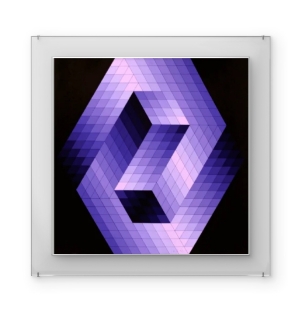 Victor Vasarely - Sem título 100/200. Serigrafia, 80x80 cm.