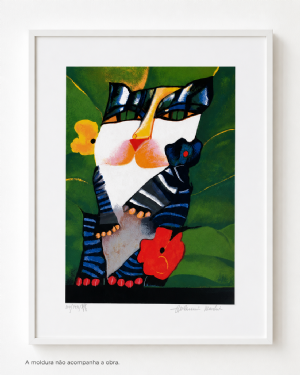 Aldemir Martins - Gato azul malhado 111/120. Serigrafia, 50x35 cm